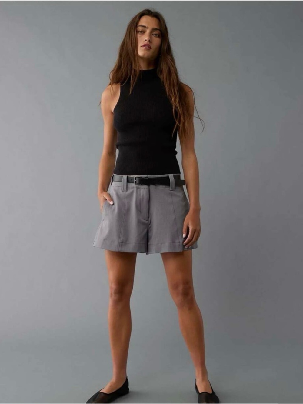 NWT American Eagle Women's Gray Tailored Shorts - Classic Casual size 2